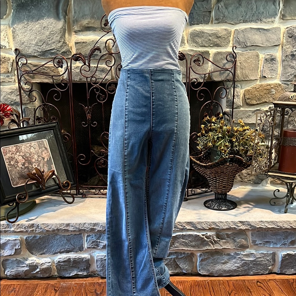 Free People Blue High-Waisted Jeans